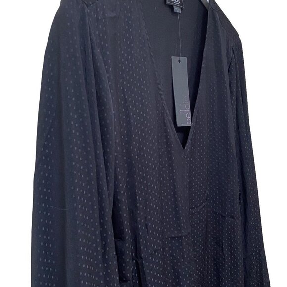 Beldini Womens Top Plus Size 3X Black Twist Front Blouse NWT - Picture 9 of 10